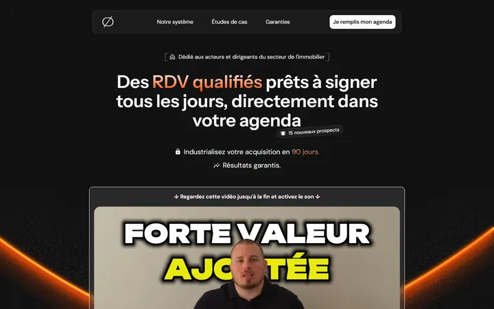 Page de vente VSL