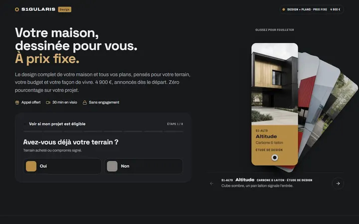 Landing + questionnaire