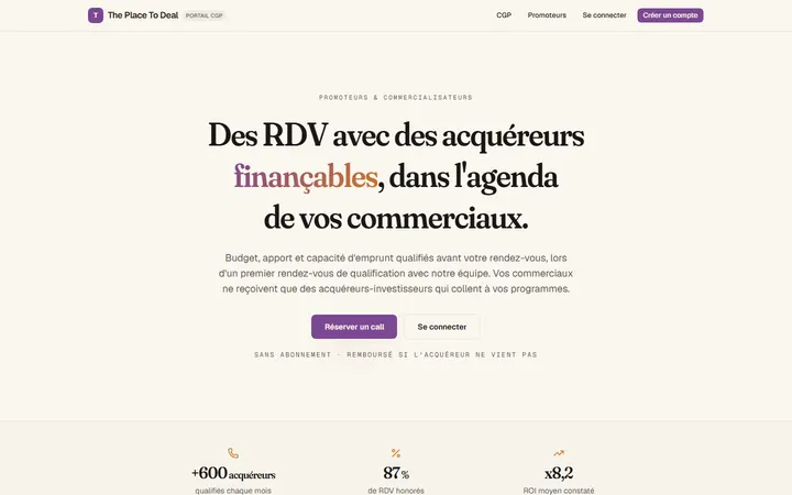 Page promoteurs